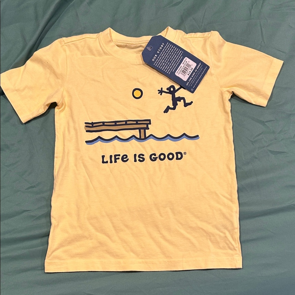 Life Is Good Light Yellow Graphic Tee